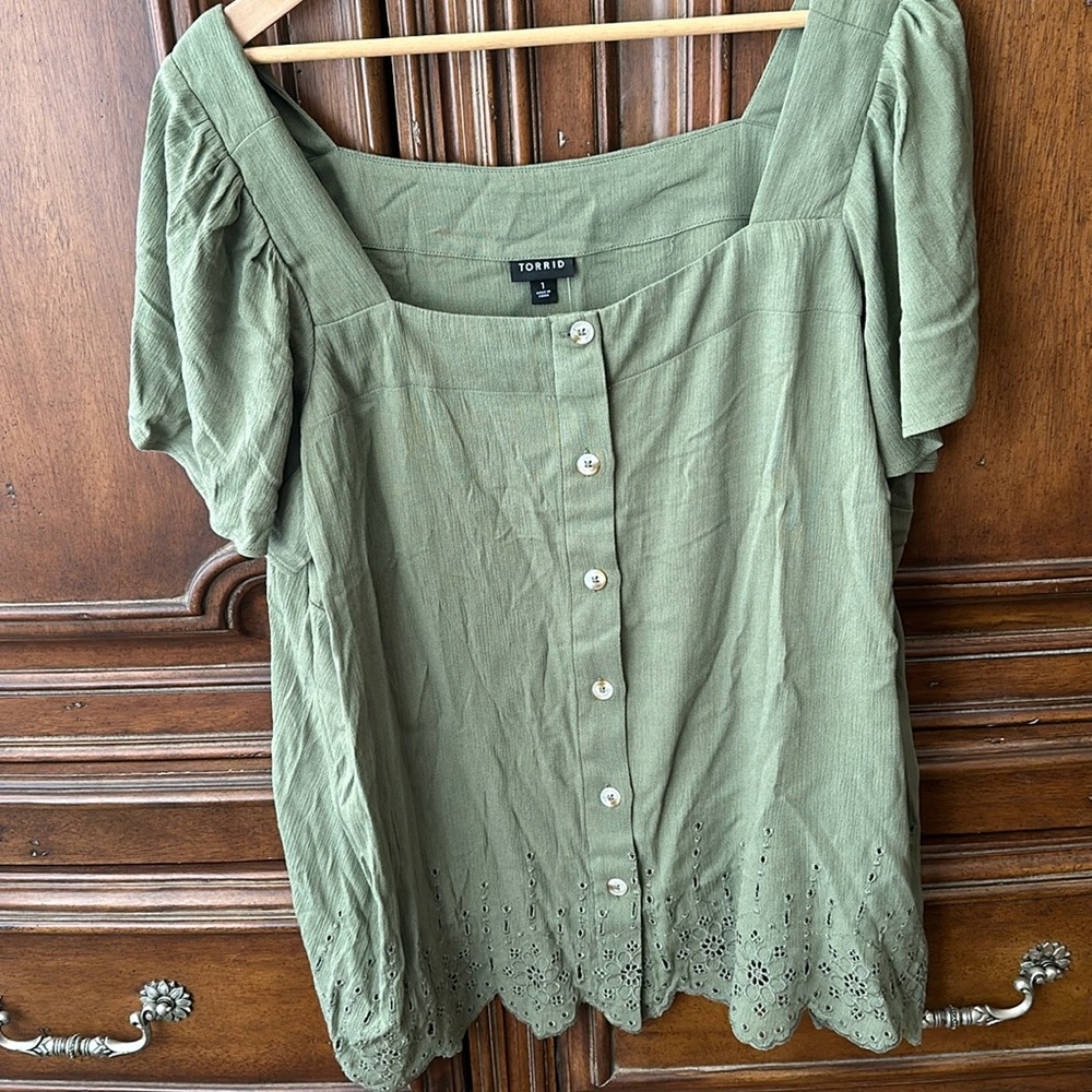 Torrid Gauze square neckline eyelet top